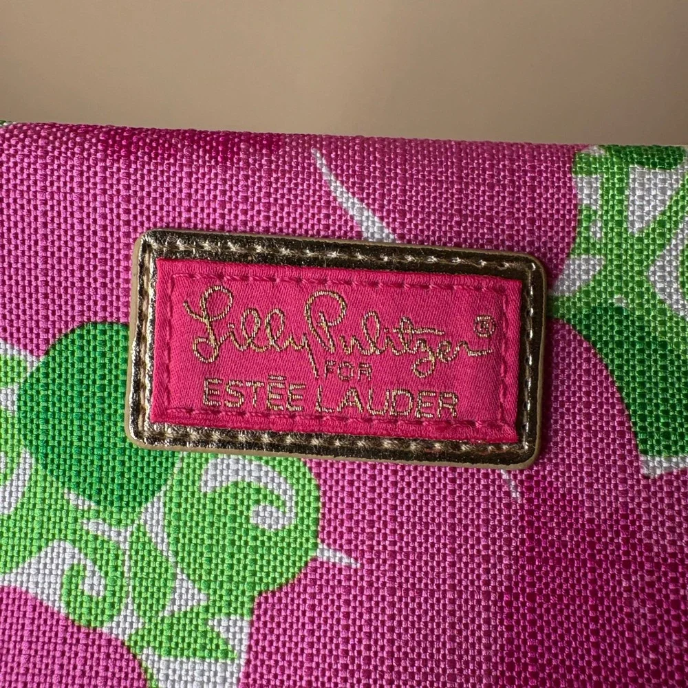 Lilly Pulitzer for ESTĒE Lauder Spring Pink Green Floral Cosmetic Makeup Bag
